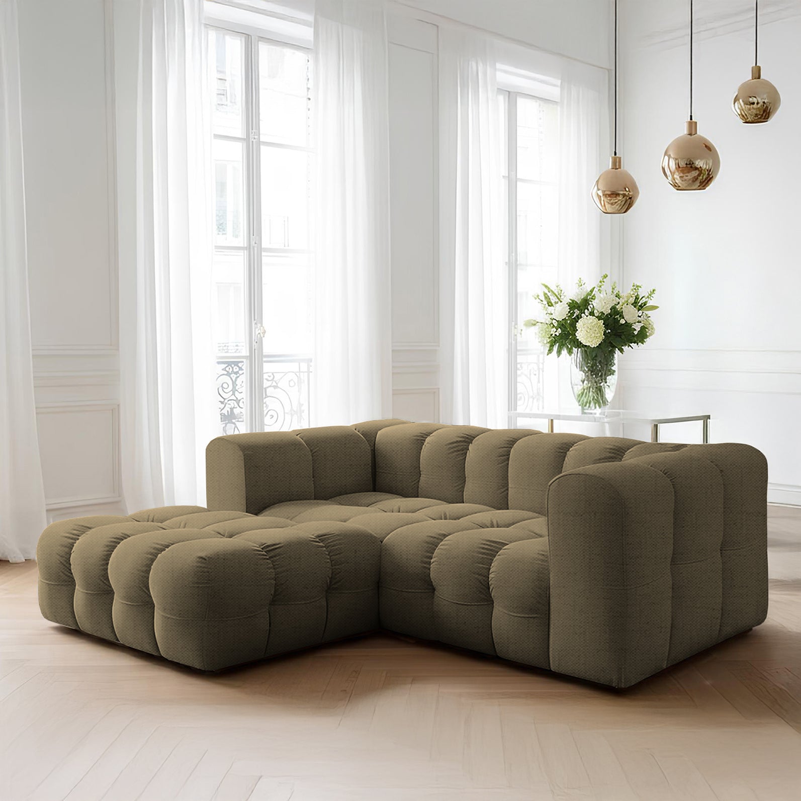 Baloo L mini narożnik w tkaninie Moly