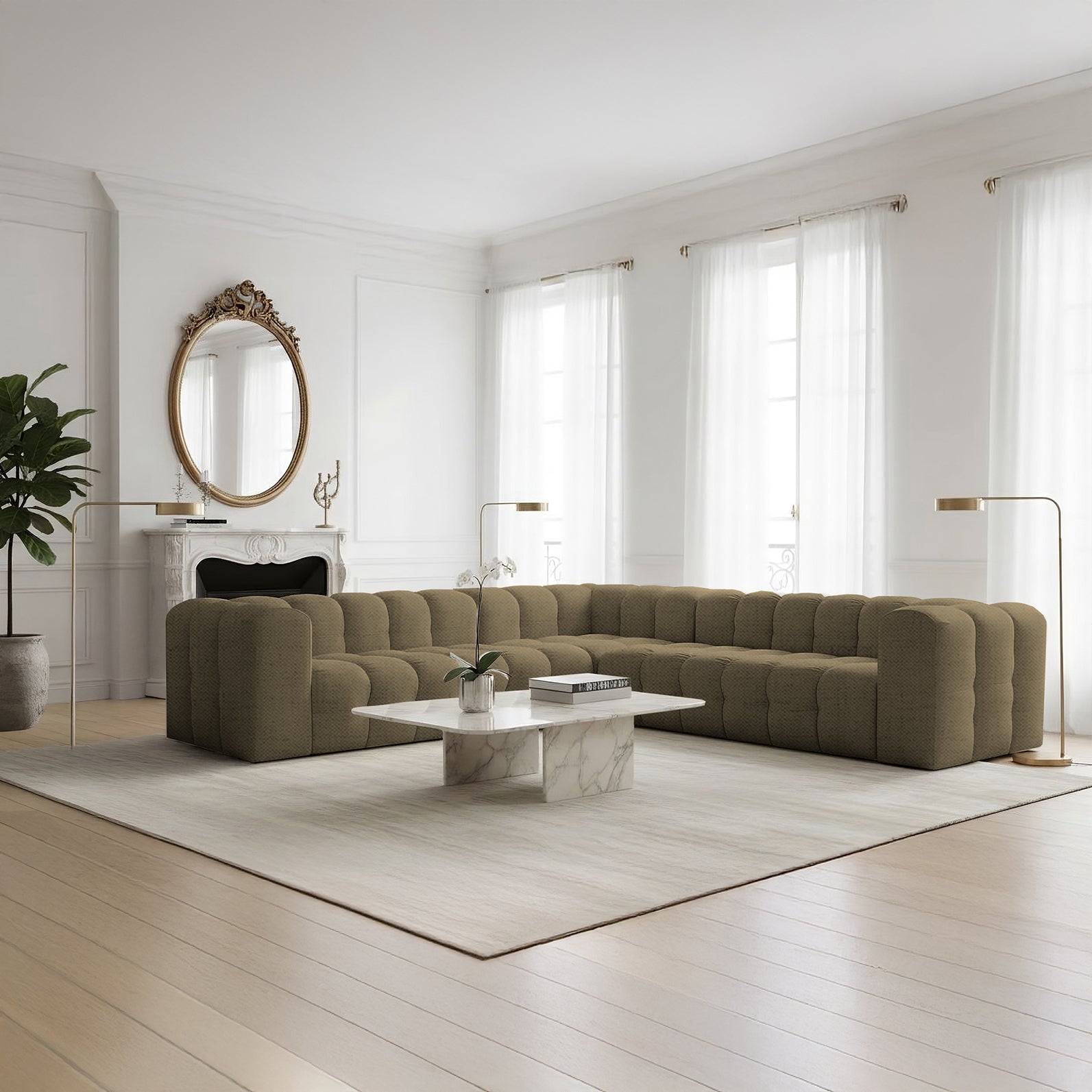 Baloo Corner 300 cm w tkaninie Moly