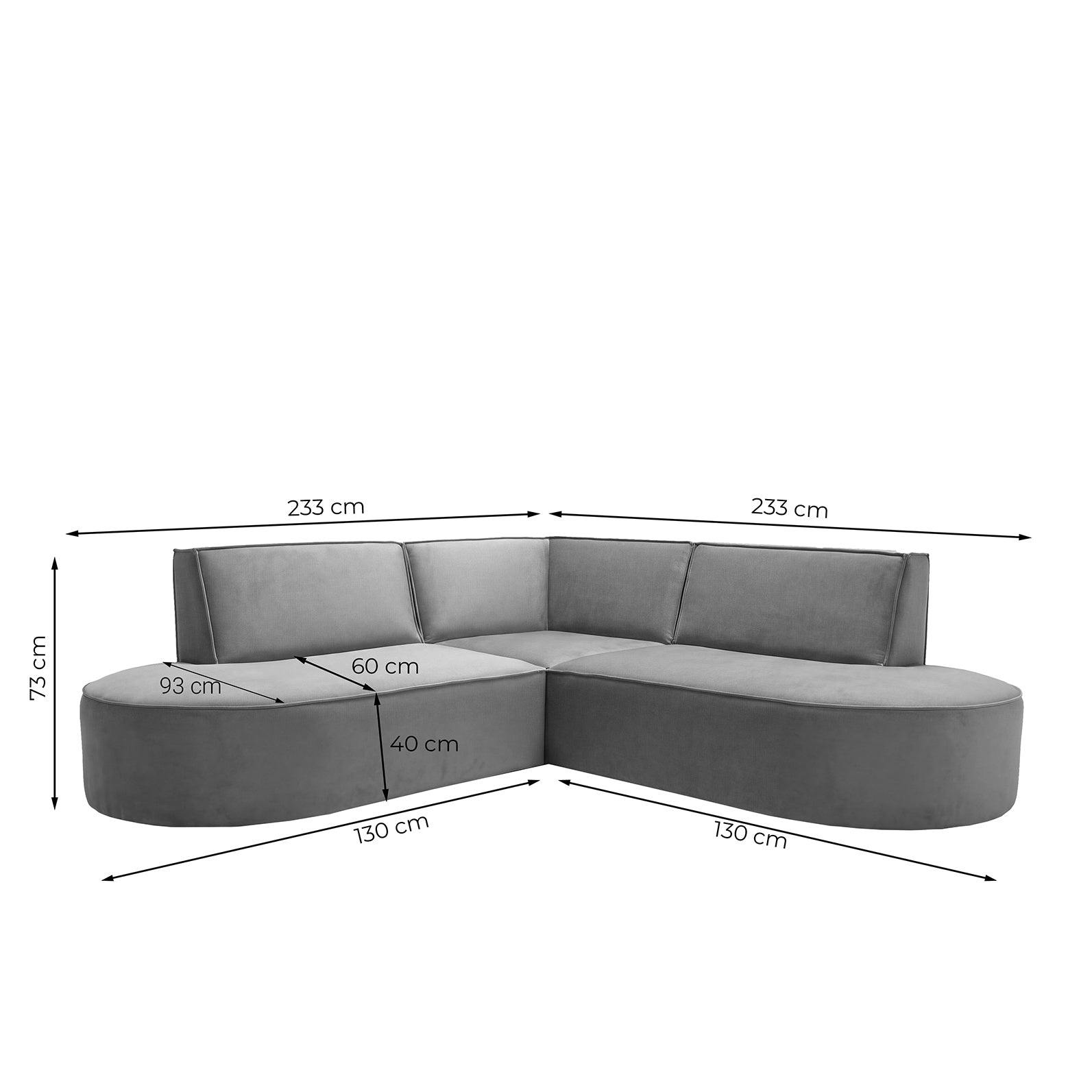 Parma corner mini narożnik w tkaninie Tiffany