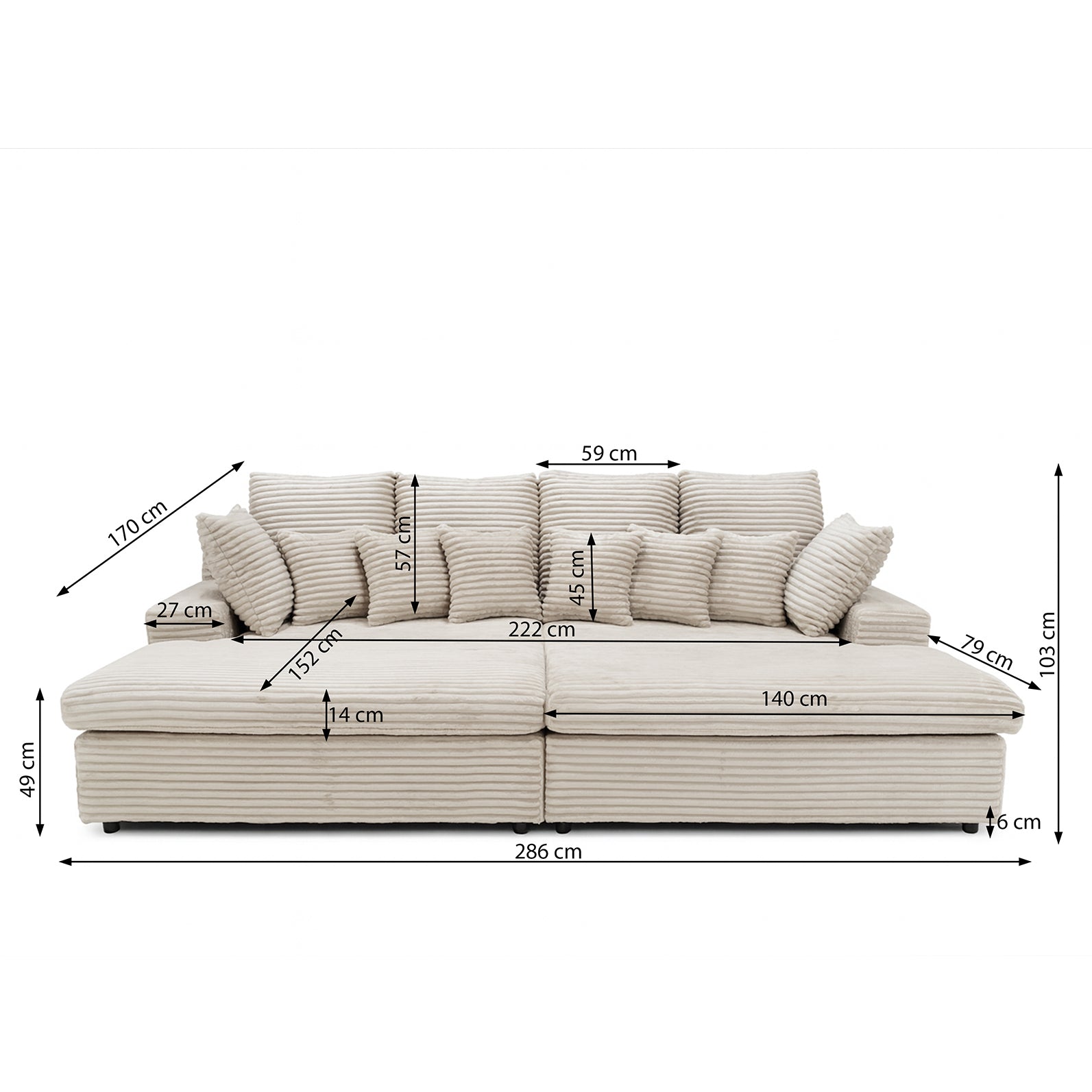 Sofa Lazy w tkaninie Tilia