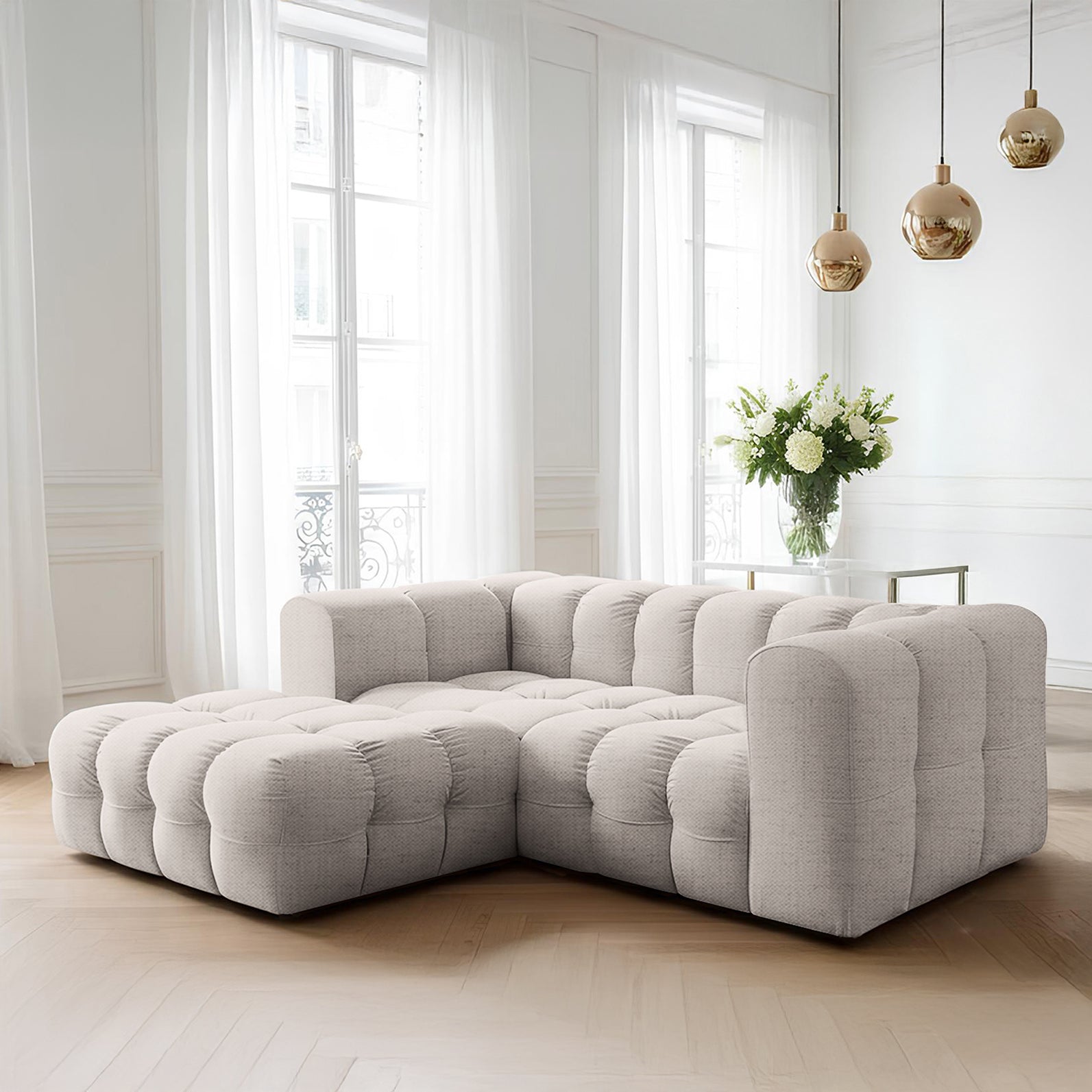 Baloo L mini narożnik w tkaninie Moly