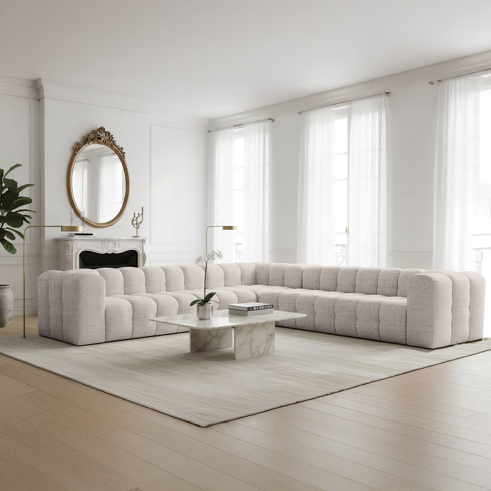 Baloo Corner 330 cm w tkaninie Moly