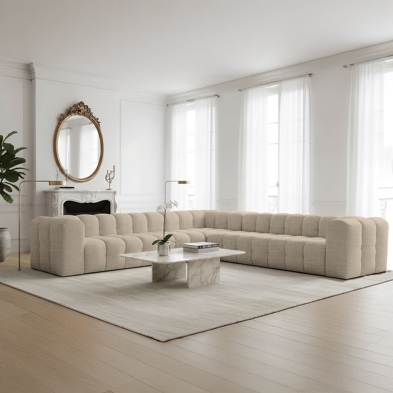 Baloo Corner 330 cm w tkaninie Moly