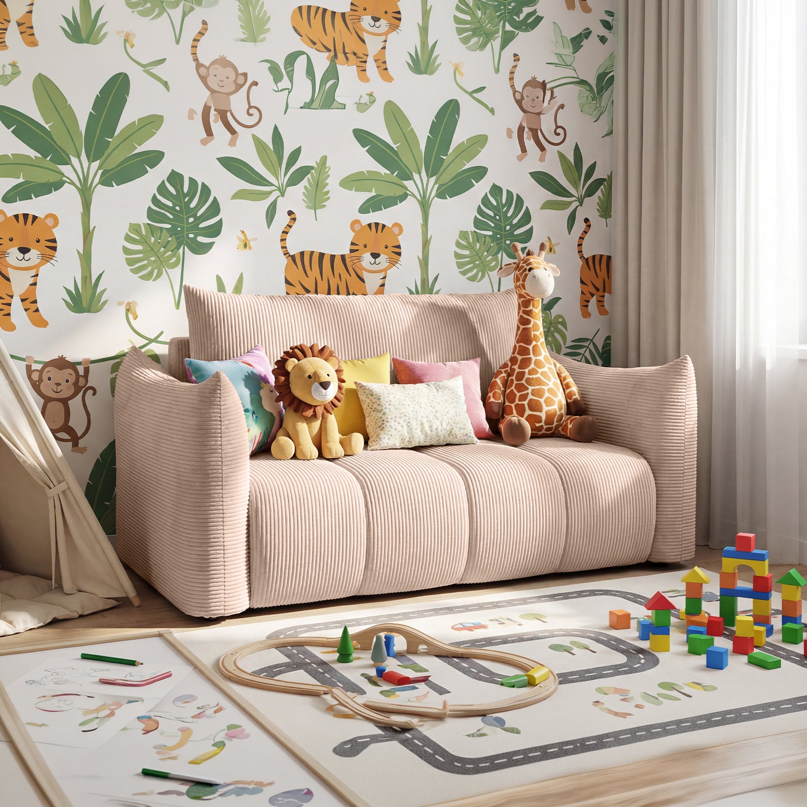 Sofa Flo w tkaninie Poso