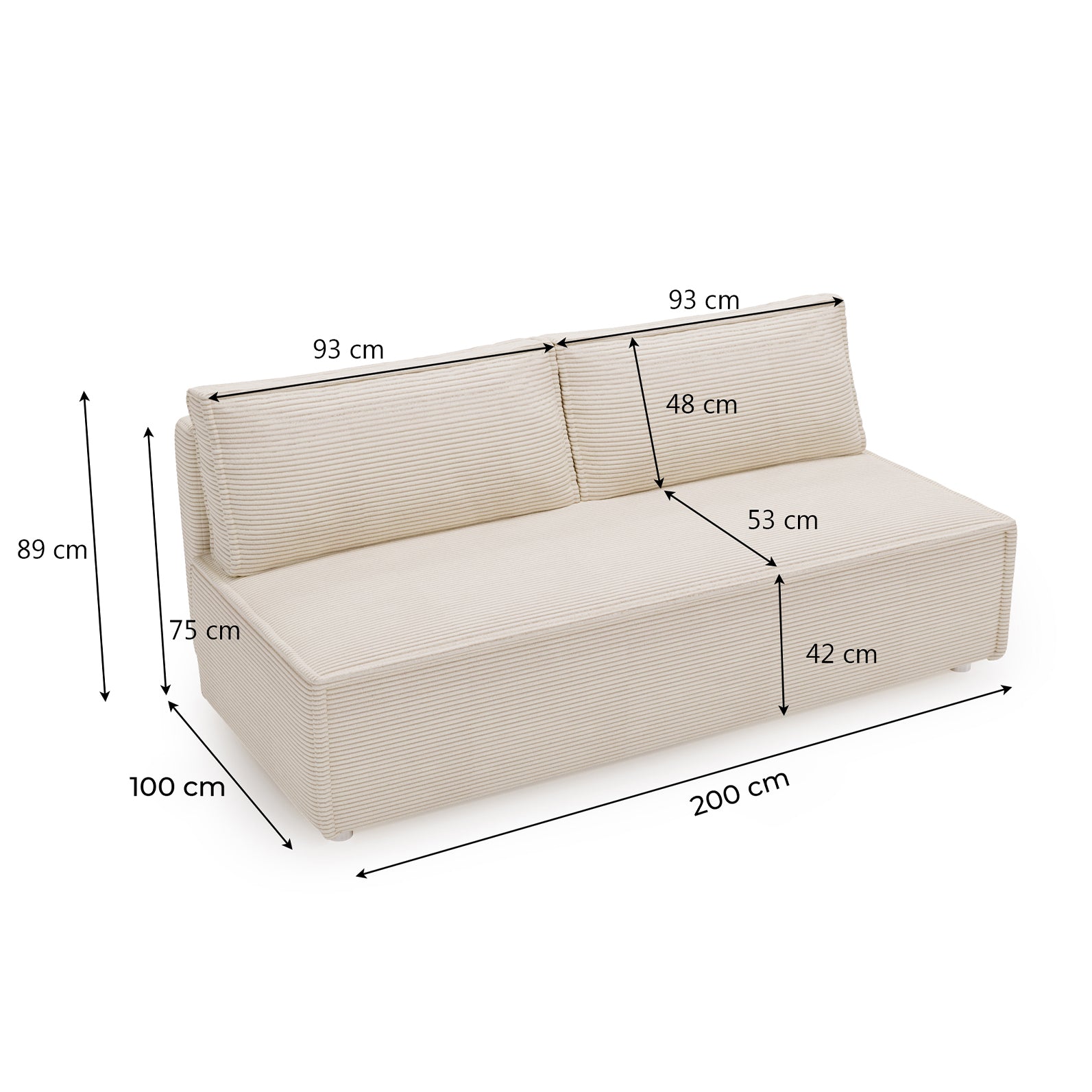 Sofa Luna w tkaninie Poso