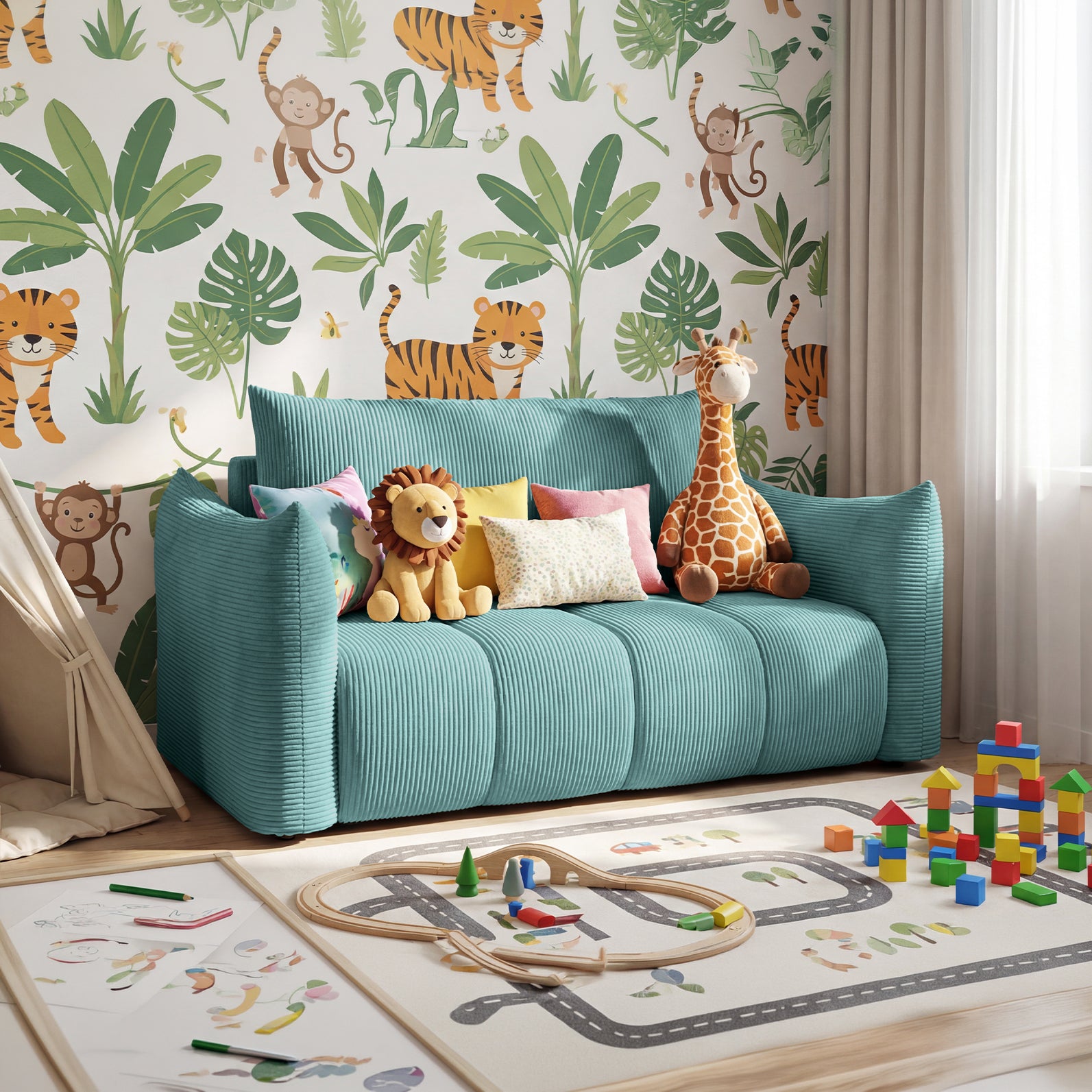 Sofa Flo w tkaninie Poso