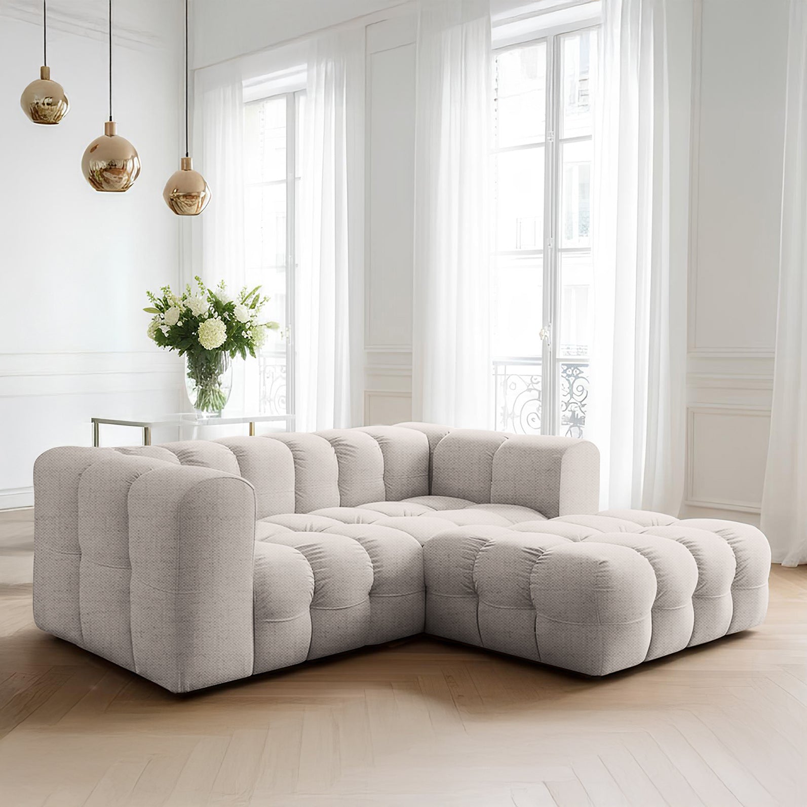 Baloo L mini narożnik w tkaninie Moly