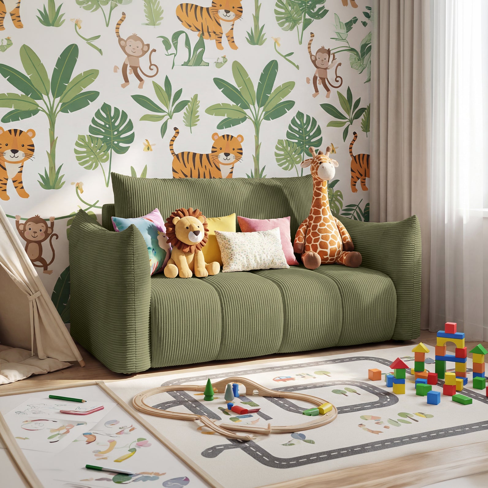 Sofa Flo w tkaninie Poso