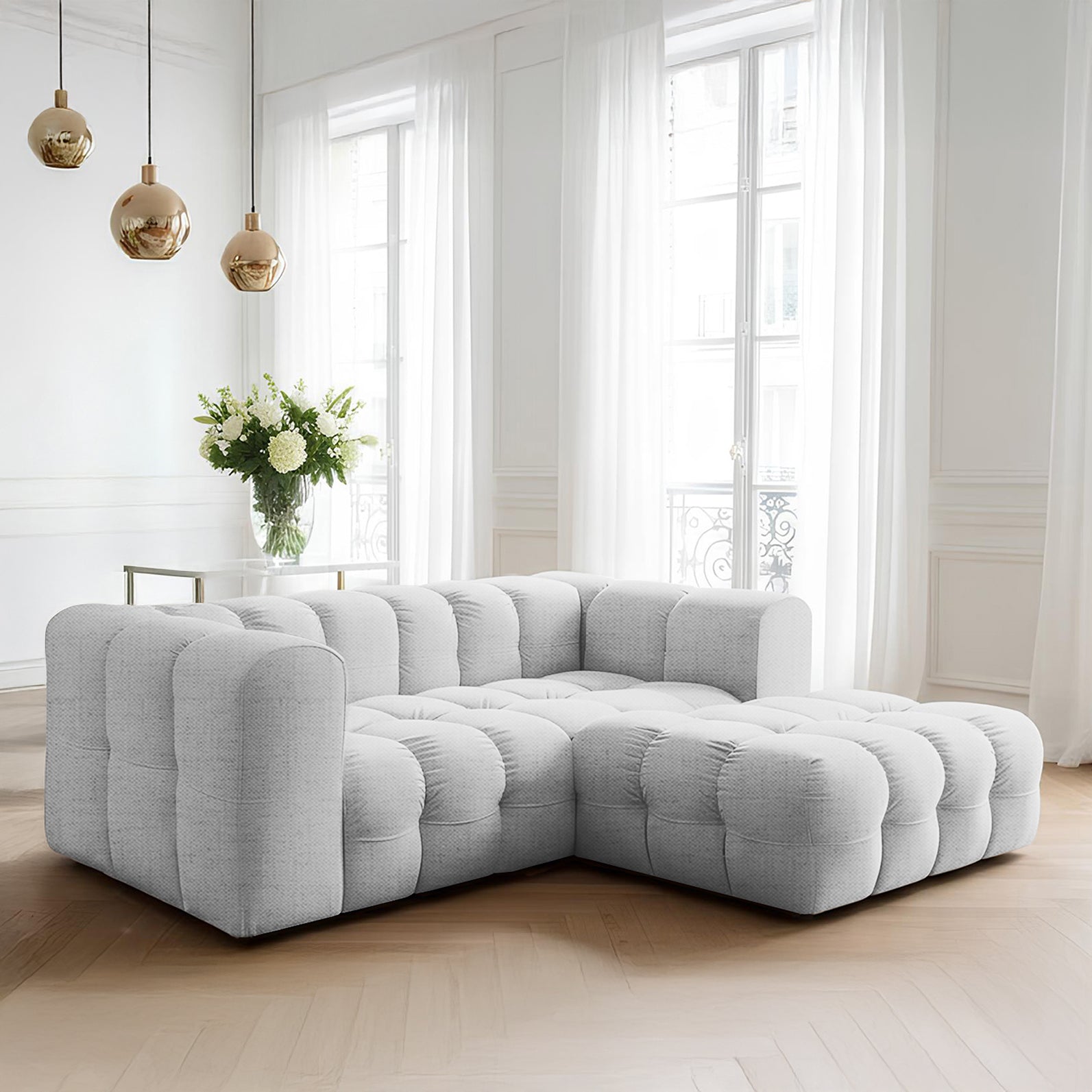 Baloo L mini narożnik w tkaninie Moly