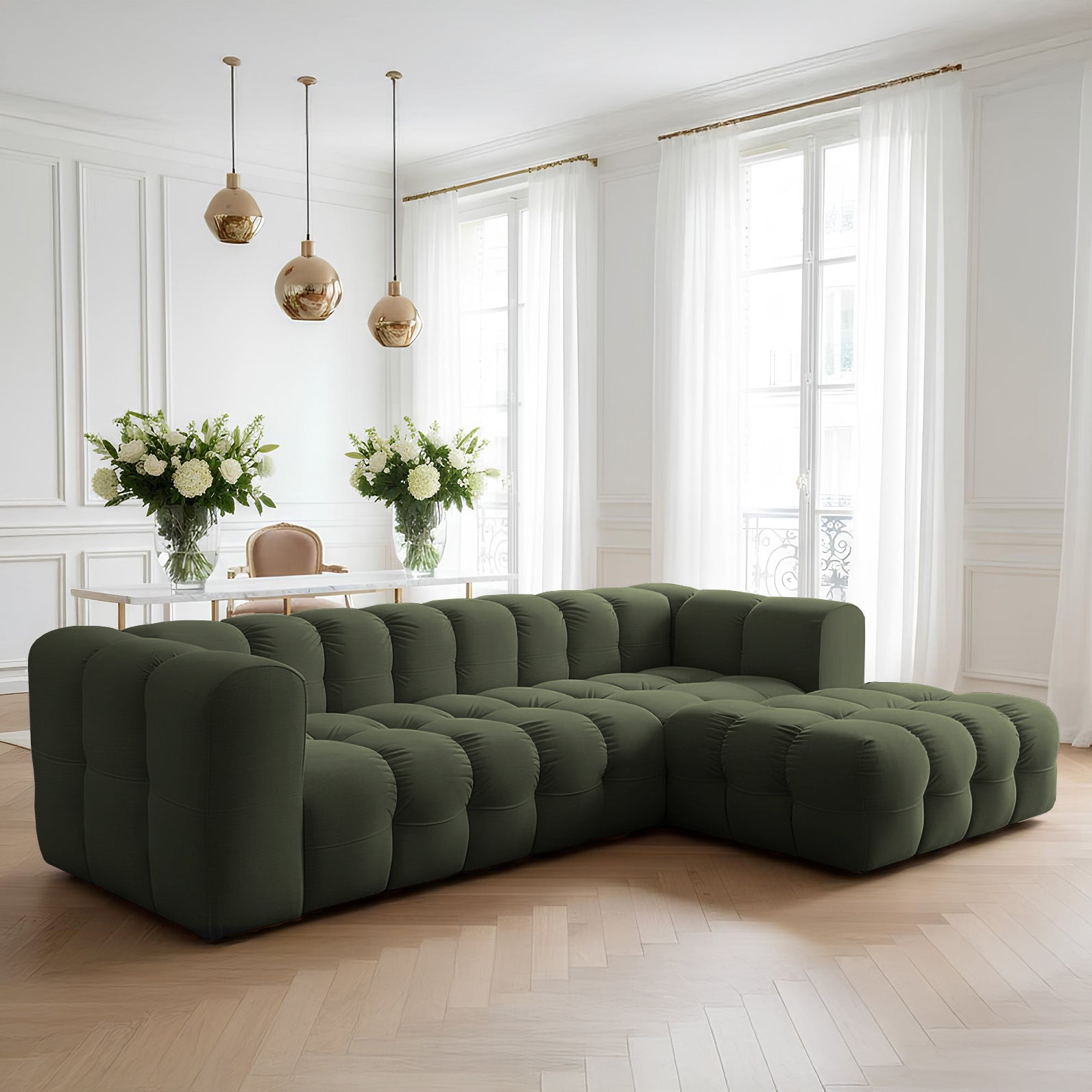 Baloo L narożnik w tkaninie Tiffany