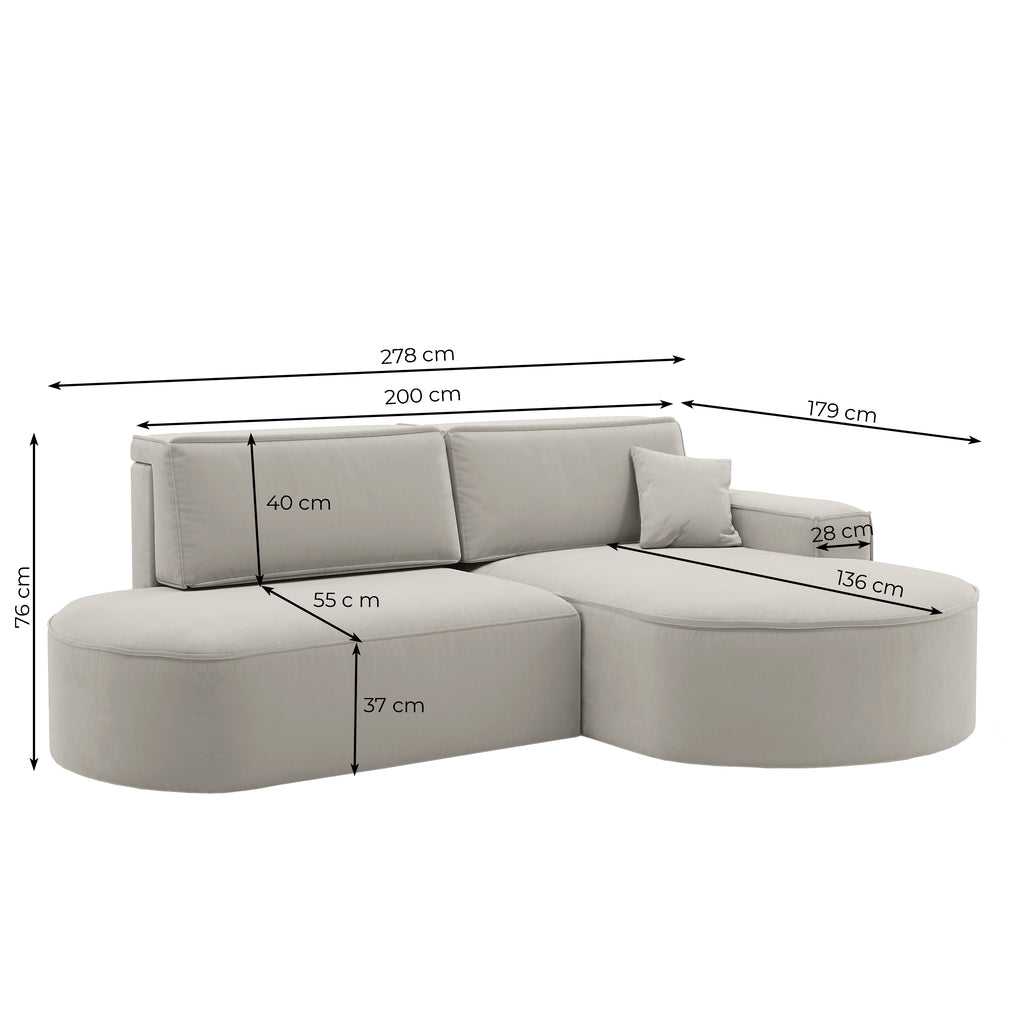 PARMA PRO narożnik w tkaninie Salvador