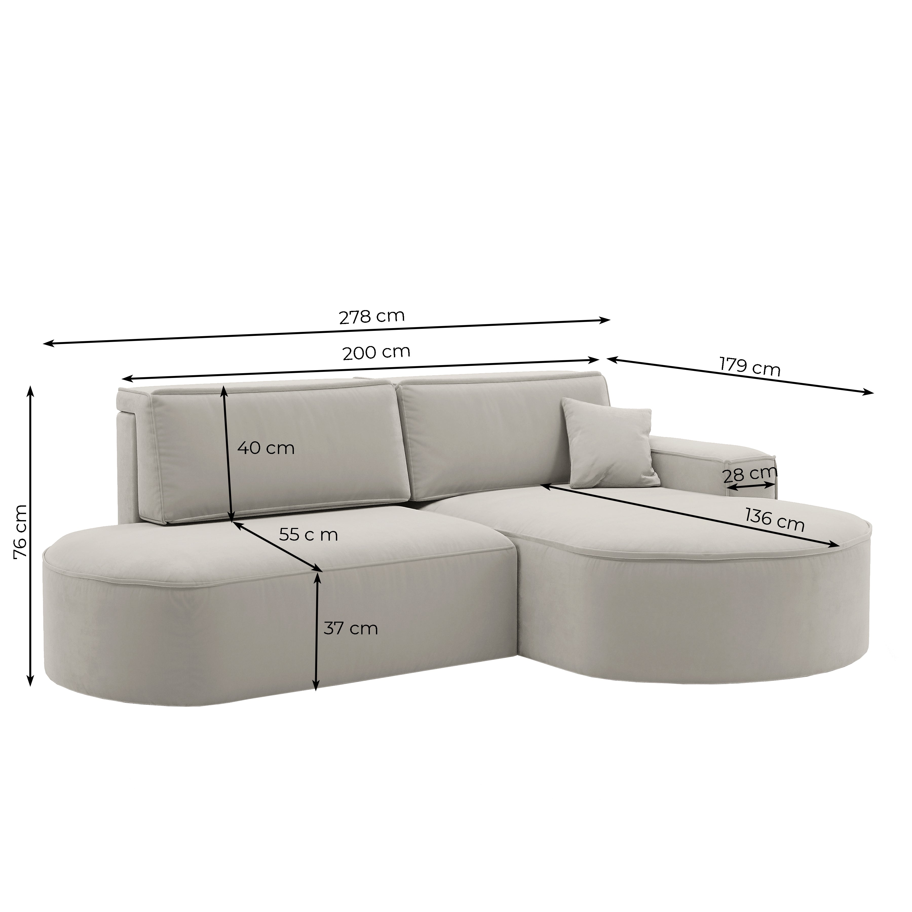 PARMA PRO narożnik w tkaninie Salvador