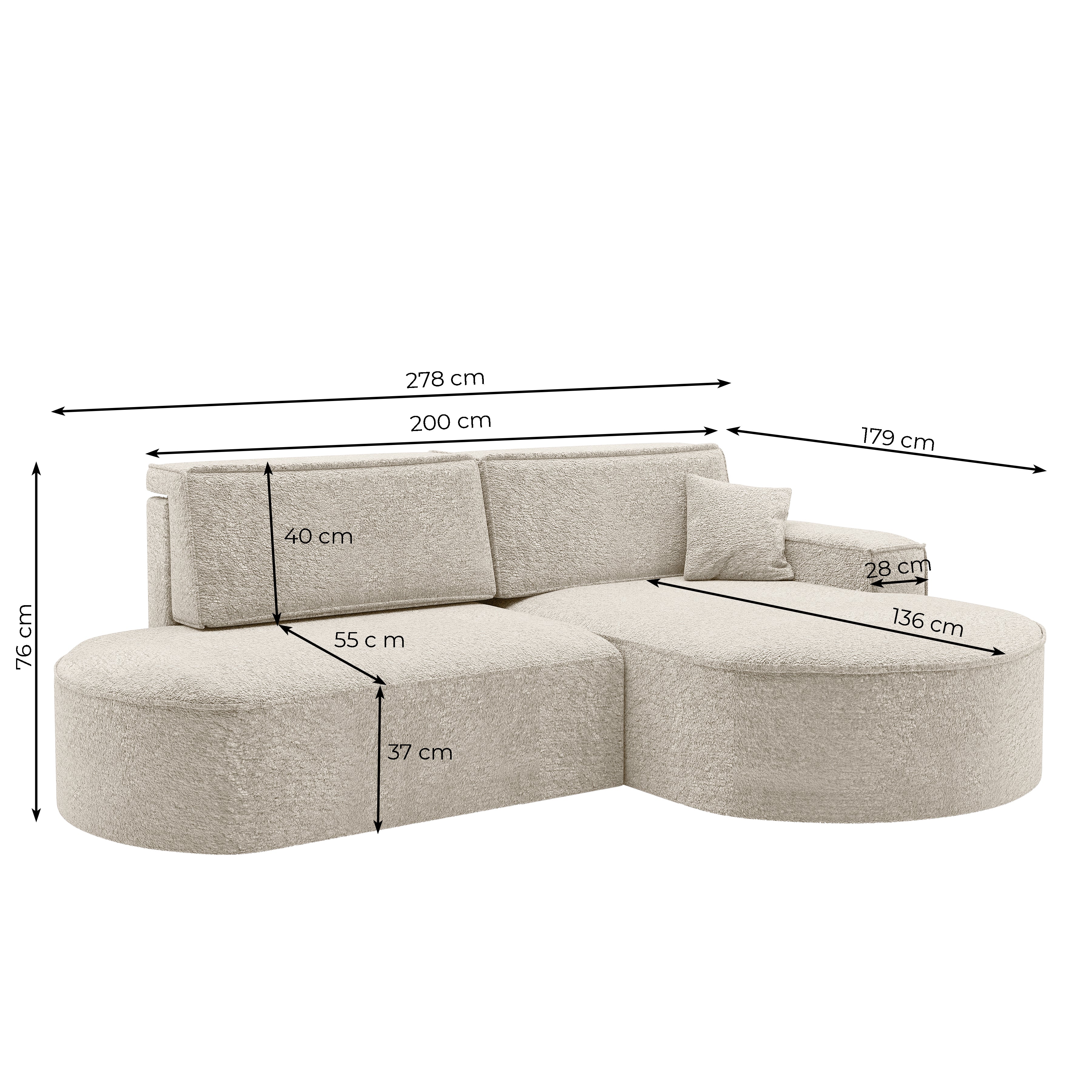 PARMA PRO narożnik w tkaninie Arena