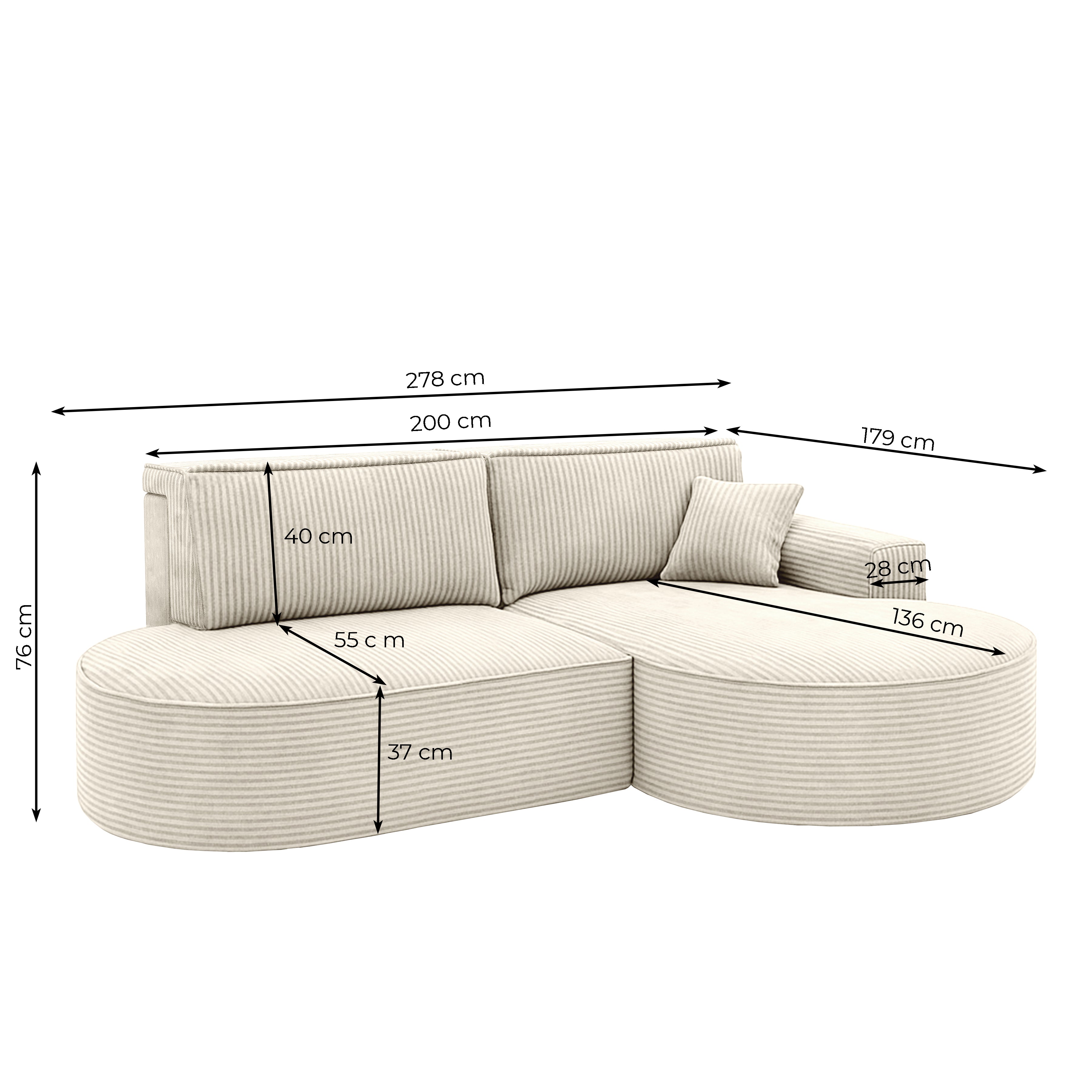 PARMA PRO narożnik w tkaninie poso