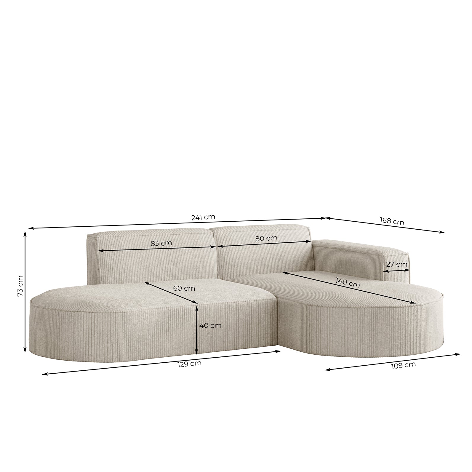 Parma Studio narożnik w tkaninie Poso